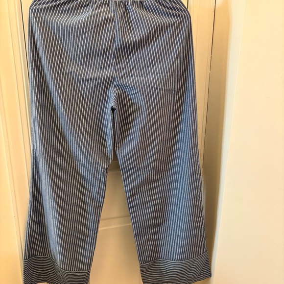 Princess Polly Asos Veridian Wide Leg Blue and White Striped Size 4 Runs Larger - Picture 8 of 10